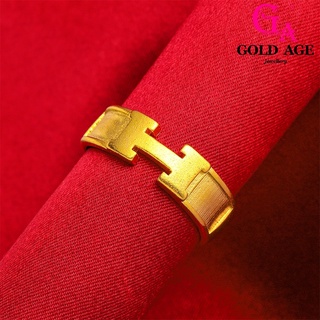 Ga Jewellery แหวนสเตนเลส ชุบทอง 24k รูปกรุงเทพ ติดทนนาน สไตล์เกาหลี สําหรับผู้ชาย