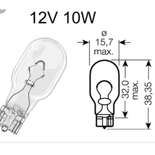 34905-GM9-003หลอดไฟแท้12v10w หลอดไฟเบรคคลิ๊ก125i(ขนาดเท่าหลอดไฟเลี้ยว แต่เป็นสีใส)แพค2หลอด