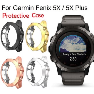 พร้อมแล้ว!! ราย Garmin Fenix 5X Case / Fenix 5X Plus Soft Plated TPU Cover Protective Shockproof Case Watch Accessories