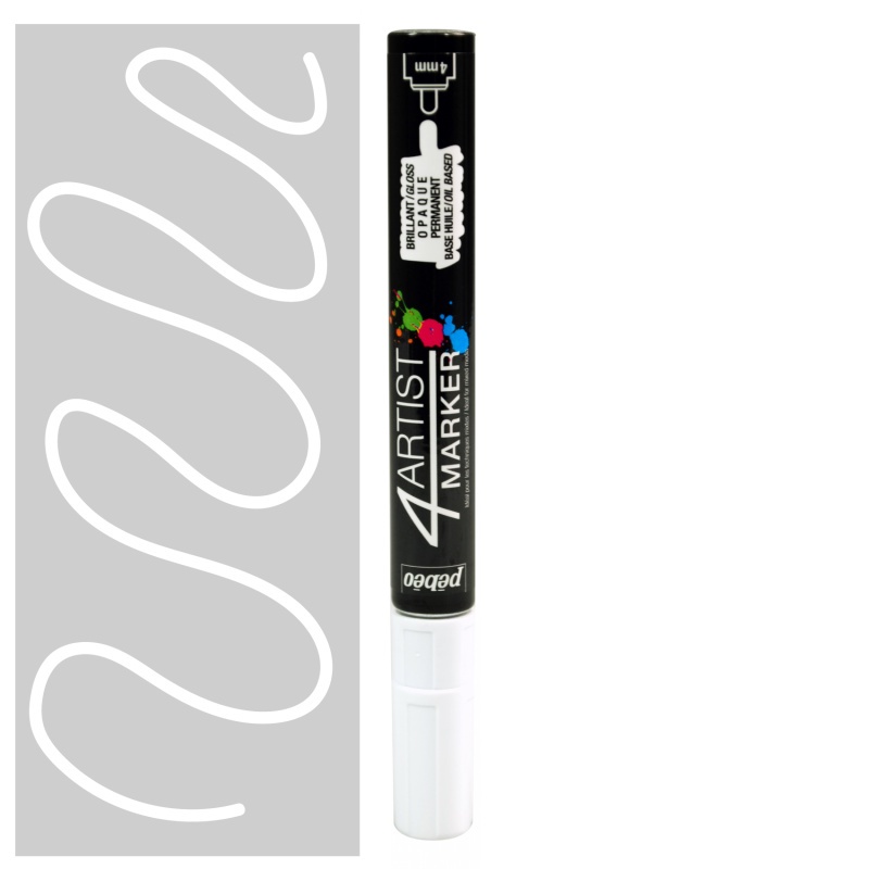 PEBEO ปากกามาร์คเกอร์ สีขาว ออยเบสด์ 4มม. ให้สีทึบแน่นสดใส ทนต่อแสง ใช้กับผ้าใบ กระดาษ ไม้ โลหะ พลาสติก แก้ว P580125