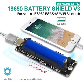 โล่แบตเตอรี่ 18650 V3 สําหรับ Raspberry Pi WEMOS Arduino Micro USB Type-A USB