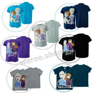 เสื้อยืดคอกลม เสื้อคอกลม Frozen โฟเซ่น เจ้าหญิง หิมะ ลิขสิทธ์แท้ ผ้า Cotton ผสม Spandex เสื้อยืด คอกลม ชุดเด็กหญิง