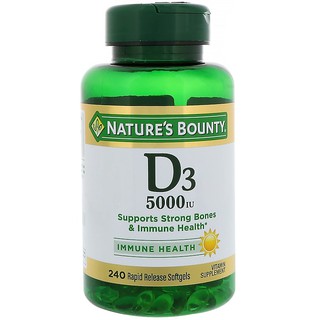 Natures Bounty, D3, 5,000 IU, 240 Rapid Release Softgels