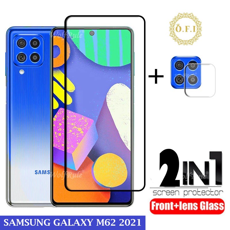 กระจกนิรภัย Samsung M62 2021 / Samsung F62 2021 + กล้องเลนส์ - 2IN1