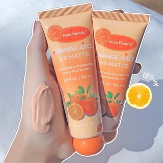 (ใช้โค้ด INCM8L3 ลด 50% สูงสุด 50 บาท)  บีบีครีมส้ม KISS BEAUTY ORANGE JUICE BB MATTE SPF 45 #68144