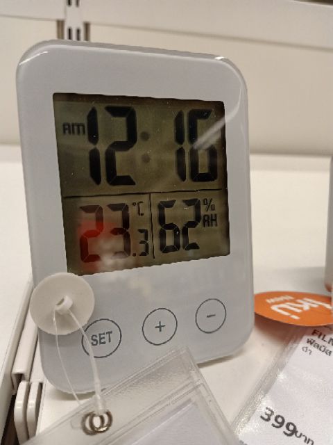 IKEAshopping IKEA SLATTIS บอกเวลา อุณหภูมิ ความชื้น สลอตทิส นาฬิกาพร้อมไฮกรอ/เทอร์โมมิเตอร์