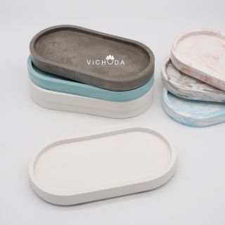 CEMENT OVAL-COASTERS l จานรองปูนทรงรี