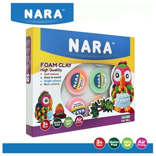 Nara High Quality Foam Clay โฟมปั้น 12สี 180 กรัม (จำนวน 1 กล่อง)