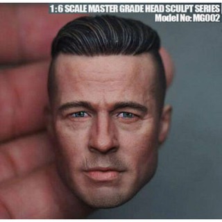 โมเดลฟิกเกอร์ A 1/6 THREEQ Brad Pitt Man Head Fury Tank Crews Wardaddy MG002