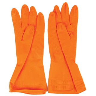 ถุงมือยาง L สีส้ม พารากอน Rubber Gloves L Orange Paragon