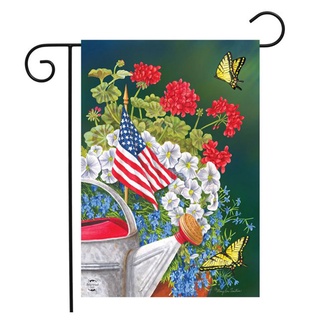 Patriotic Floral Yard Rectangle Vertical Farmhouse Spring Summer American Style Outside Decor Garden Flag