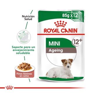 royal canin mini ageing 12+ gravy 85g อาหารเปียกสำหรับสุนัขสูงวัย พันธุ์เล็ก อายุ 12 ปีขึ้นไป