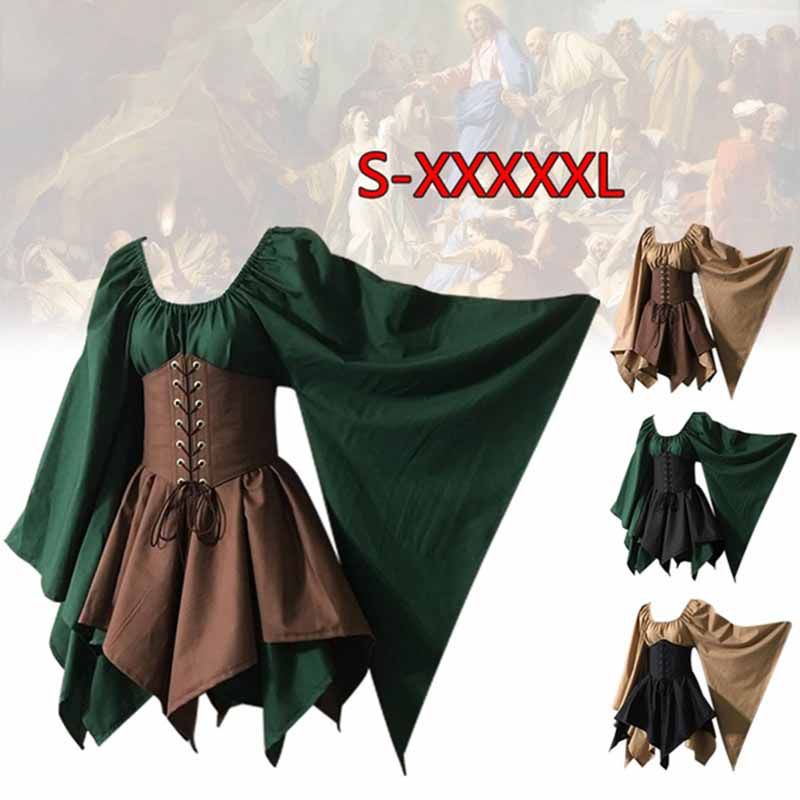 Punk Beautiful Gothic ยุคกลาง Renaissance Woodland Elf Fairy ชุดสําหรับคอสเพลย์