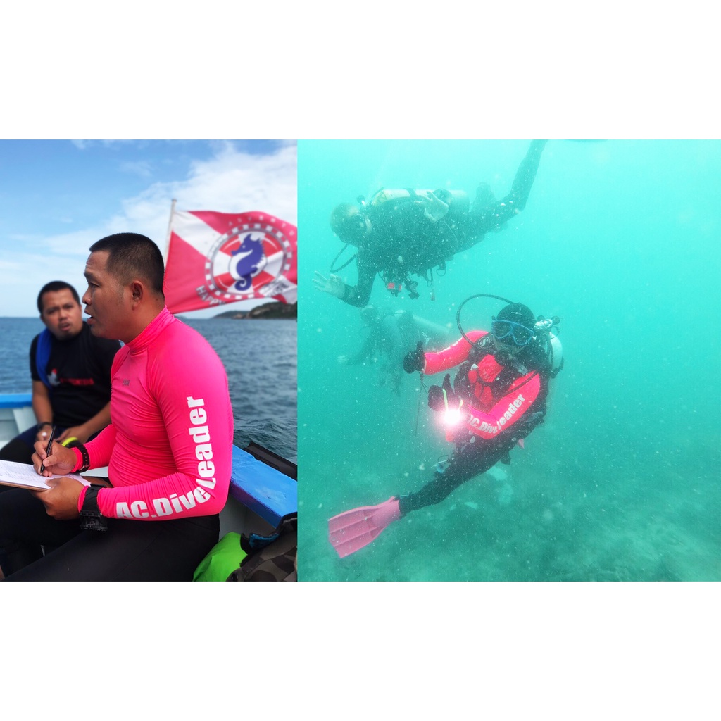 Lock skin ผู้ชาย/ เสื้อดำน้ำตื้น (คอกลม) เสื้อดำน้ำ เสื้อกันUV 99% มาตรฐานUSA