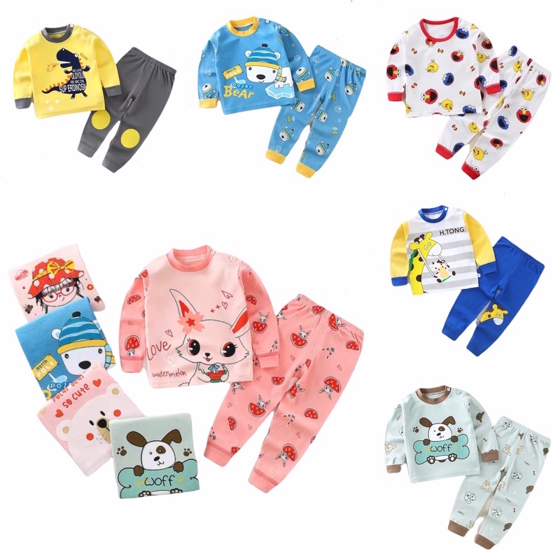 ชุดนอนเด็ก เสื้อแขนยาว กางเกงขายาว