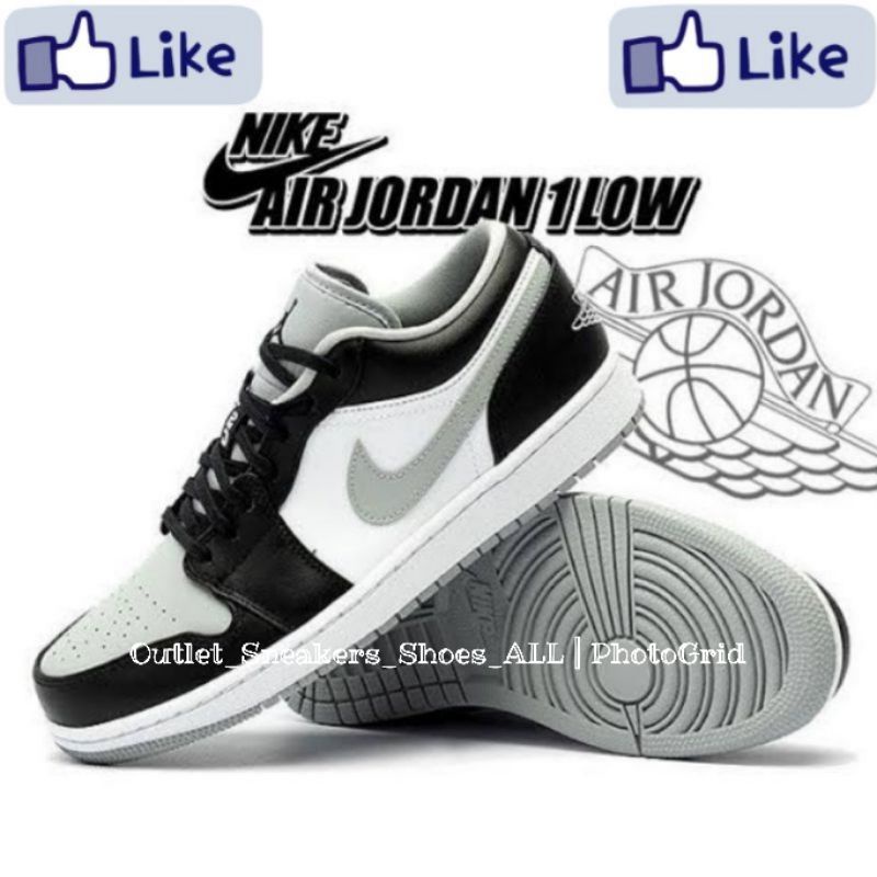 Nike Air Jordan 1 Low Smoke Grey รองเท้าผ้าใบ ส่งฟรี