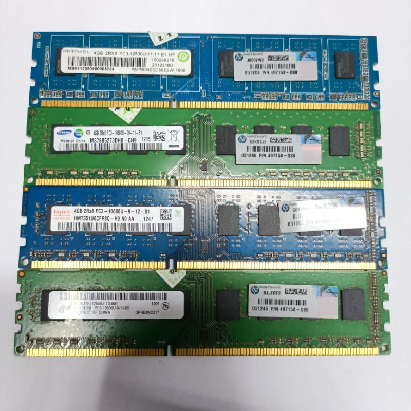 หน่วยความจํา 4gb Pc3 - 12800U/10600U ยี่ห้อ Samsung Hynix