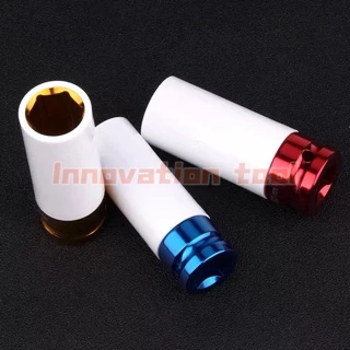 ชุดถอดล้อเเม็ก บล็อกขันล้อ รถยนต์ กันรอย ขนาด1/2 (4หุน) 17mm 19mm 21mm 3ตัวชุด