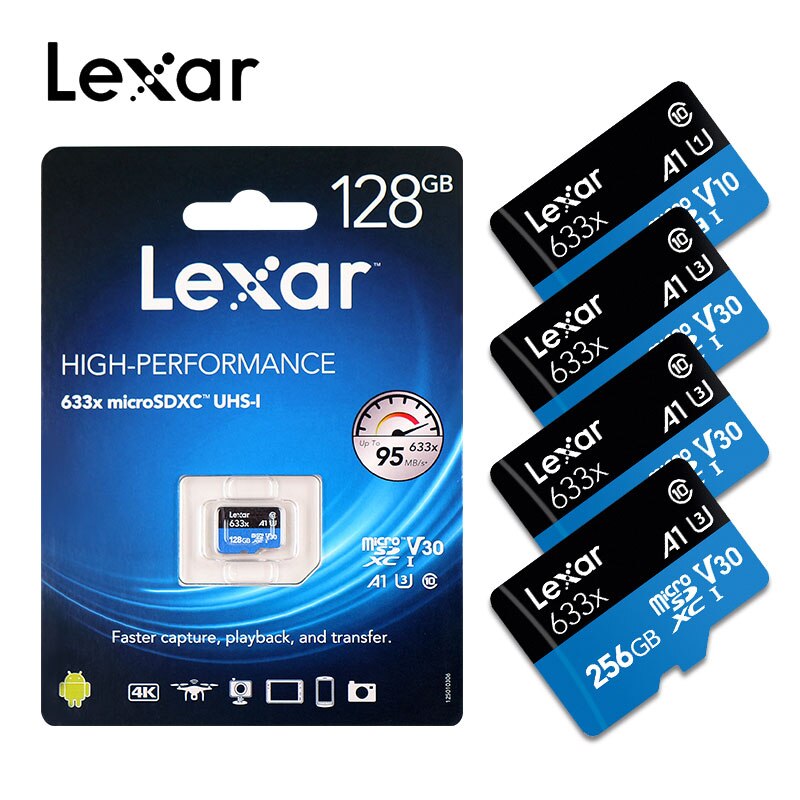 Lexar 95MB/s 512GB micro sd card 32GB 64GB 128GB 256GB SDXC/SDHC Flash Memory Card micro sd