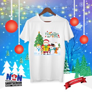 เสื้อยืด Merry christmas คล่ะลายการ์ตูน 5 แบบ #2