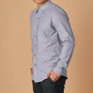 เสื้อเชิ้ต Oxford สีเทาอ่อน LIGHT GRAY