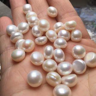 มุกน้ำจืด ไข่มุกแท้ 9-10mm ทำต่างหูติดหูสวยพิเศษ ราคาขายเป็นเม็ด FreshwaterPearl สินค้าพร้อมส่ง ภาพถ่ายจากของจริง
