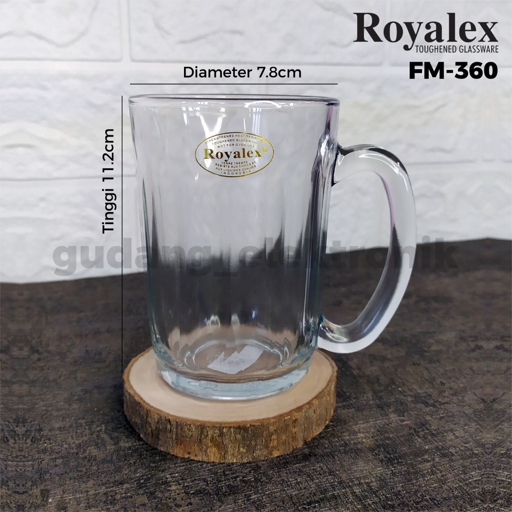 [6 ชิ้น] ROYALEX TEMPERED HANDLE GLASS NOT EASY BREAKABLE ICE TEA KENDONL MILK PADANG ROYALEX GLASS 