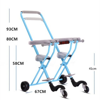 baby life รถเข็นเด็กแฝด เบาะนิ่ม  เข็นง่ายพับเก็บง่าย น้ำหนักเบา แบบ3ล้อเข็นคู่,  ราคาถูก ราคาส่ง