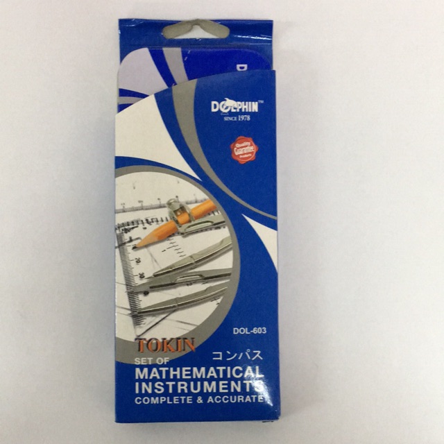 DOLPHIN COMPAS JANGKA LUKIS / TOKIN SET OF MATHEMATICAL INSTRUMENTS ( DOL-603 )