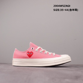 ﺴ♟♝[ข้อเสนอพิเศษ]  CDG PLAY X Converse 1970s Low รองเท้าลำลอง รองเท้าผ้าใบ (สีชมพู)