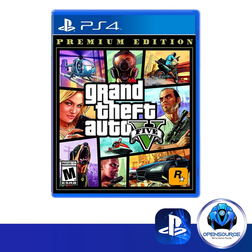 Playstation: แผ่นเกม PS4 &amp; PS5 - GTAV GTA5 Grand theft auto Five PREMIUM EDITION (US Z1)