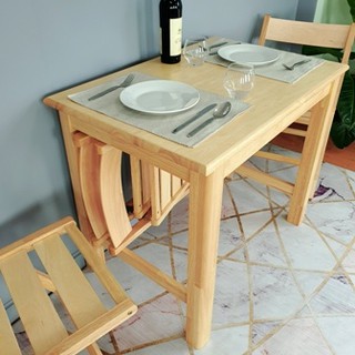 โต๊ะกินข้าว โต๊ะอาหาร 4 ที่นั่ง T-967-s+FC Series- Evergreen-Furniture Dining Set ทำจากไม้ยางพารา+MDF Core จัดส่งเป็นชุด