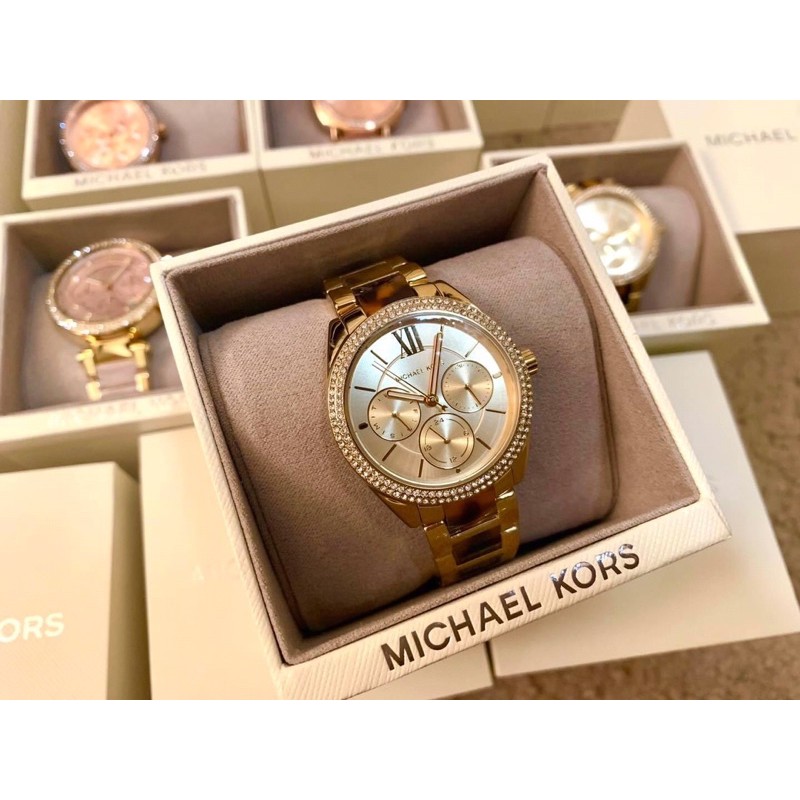 นาฬิกา Michael kors ทูโทน สีทองลายกละ ซื้อจากอเมริกา ของใหม่แท้ 💯%