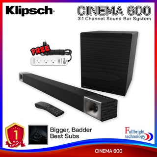 Klipsch Cinema 600 3.1 Sound Bar System ลำโพงซาวด์บาร์พร้อมซับวูฟเฟอร์ไร้สาย 10 นิ้ว รับประกันศูนย์ไทย 1 ปี แถมฟรี! ปลั๊กไฟ 1 ตัว