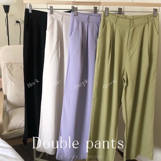 【SSร้านแฟชั่น】พร้อมส่ง | SYRUP. STUDIOS | Double pants กางเกงเอวสูงขากระบอกใหม่