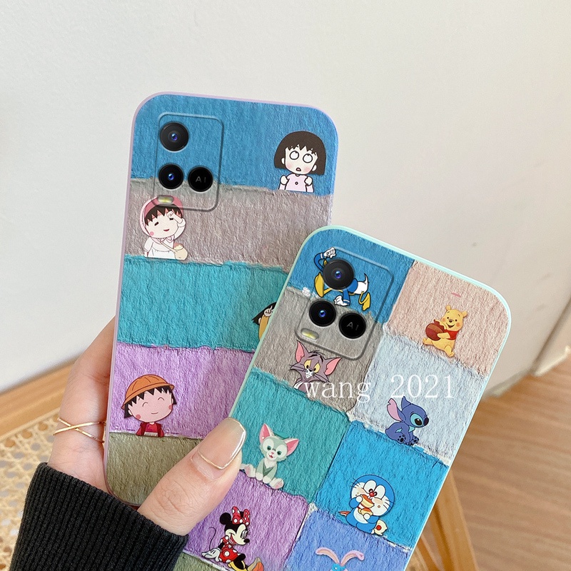 In Stock Classic Cartoon Case เคส Vivo Y21T Y33T Y21G Y21A Y21e Y21 Y21s Y33s V23 V23e 5G 4G Colorful Lattice Pattern Casing Lens Protection Anti-fall Soft Case 2022 เคสโทรศัพท #8
