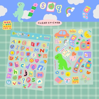 (พร้อมส่ง) Clear sticker สติกเกอร์ใส ลอกออกไม่ทิ้งคราบกาว สีไม่ลอก soqstuff ขนาด A6