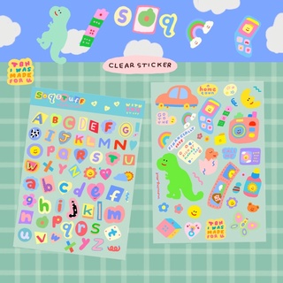 (พร้อมส่ง) Clear sticker สติกเกอร์ใส ลอกออกไม่ทิ้งคราบกาว สีไม่ลอก soqstuff ขนาด A6