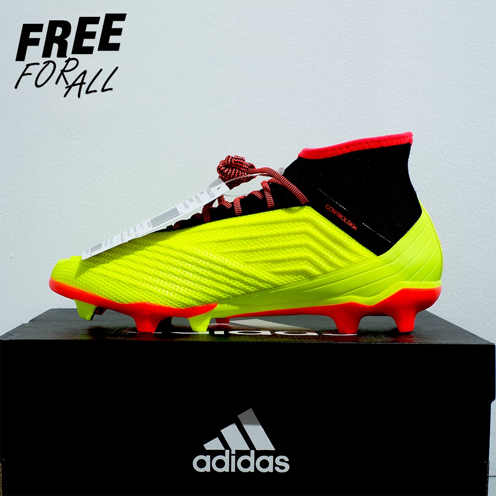 รองเท้าฟุตบอล สตั๊ด ADIDAS PREDATOR 18.2 FG SOLAR YELLOW/BLACK/SOLAR RED (DB1997)