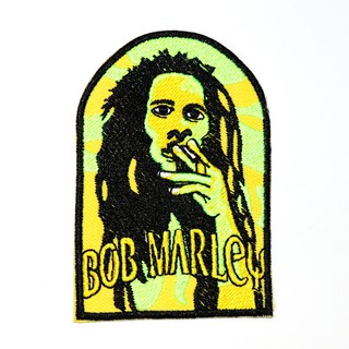 [ ตัวรีดติดเสื้อ ลาย Bob Marley นักดนตรี เร็กเก ] Reggae Music Patch งานปัก DIY ตัวรีด เสื้อผ้า กระเป๋า อาร์ม เท่ๆ แนวๆ