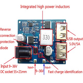 dc - dc step down โมดูลพาวเวอร์ซัพพลาย 24v/12v to 5 v 5 a แปลงสํารอง lm 2596 s