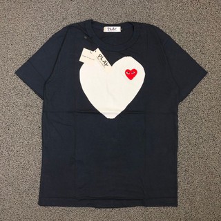 เสื้อยืดพรีเมี่ยม พิมพ์ลายโลโก้ Play COMME des GARCONS NAVY