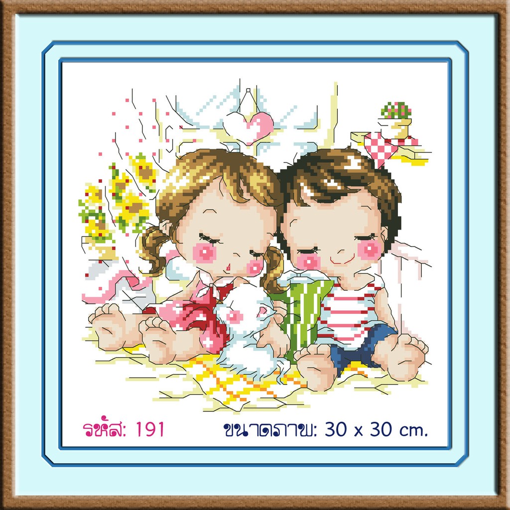 ไอแอมครอสติช iamcrossstitch DIY รหัส L-191 30x30 cm. ชุดอุปกรณ์งานฝีมือปักครอสติชครบชุด