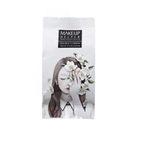 MAKEUP HELPER Double Cushion สูตร Green Tea [รีฟิลล์] 14 กรัม ปกปิด คุมมัน ลดการเกิดสิว