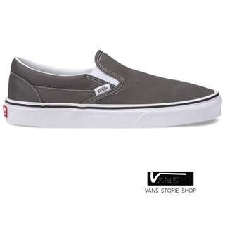 VANS SLIP ON CHARCOAL TRUE WHITE SNEAKERS สินค้ามีประกันแท้