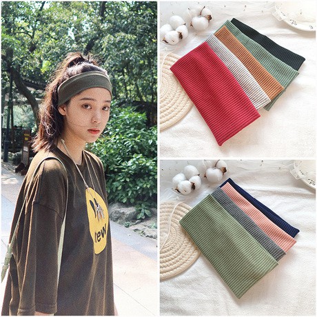 🌈พร้อมส่ง🌈 ผ้าคาดผม สไตล์เกาหลี ผ้าพันศรีษะ แถบคาดศรีษะ คาดผมวิ่ง โยคะ กีฬา ขนาด 9*19.5 ซม. ใส่ได้ เด็ก/ผู้ใหญ่