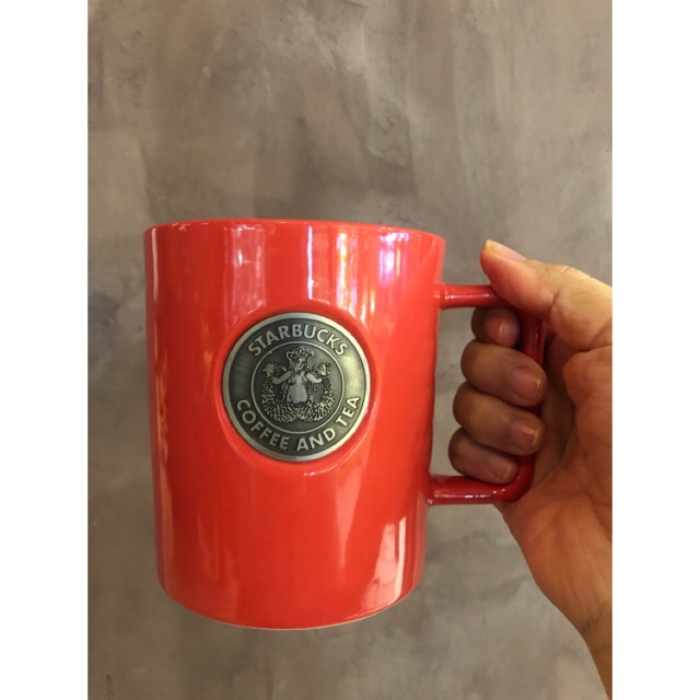 Starbucks mug 16 oz โลโก้นางเงือกแบบโลหะ