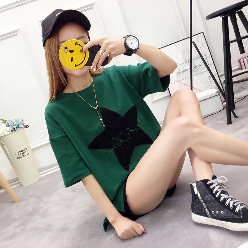 LGfashion 🍑เสื้อยืดลายดวงดาว คือสดใสมากเว่อร์ มี 5 สี ปุริเย่เย้มากจ้าาาาา ราคาถูก Shopee Lazada