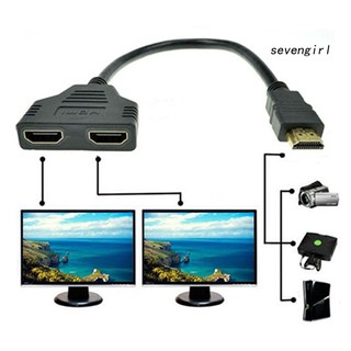 【SG】อะแดปเตอร์แปลงสายเคเบิ้ล 1080p HDMI Port Male to 2 Female 1 In 2 Out Splitter