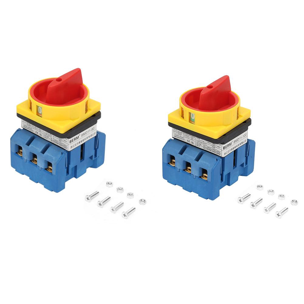 80A/100A Load Circuit Breaker Switch 3-Pole 2-Position Rotary Cam On ...